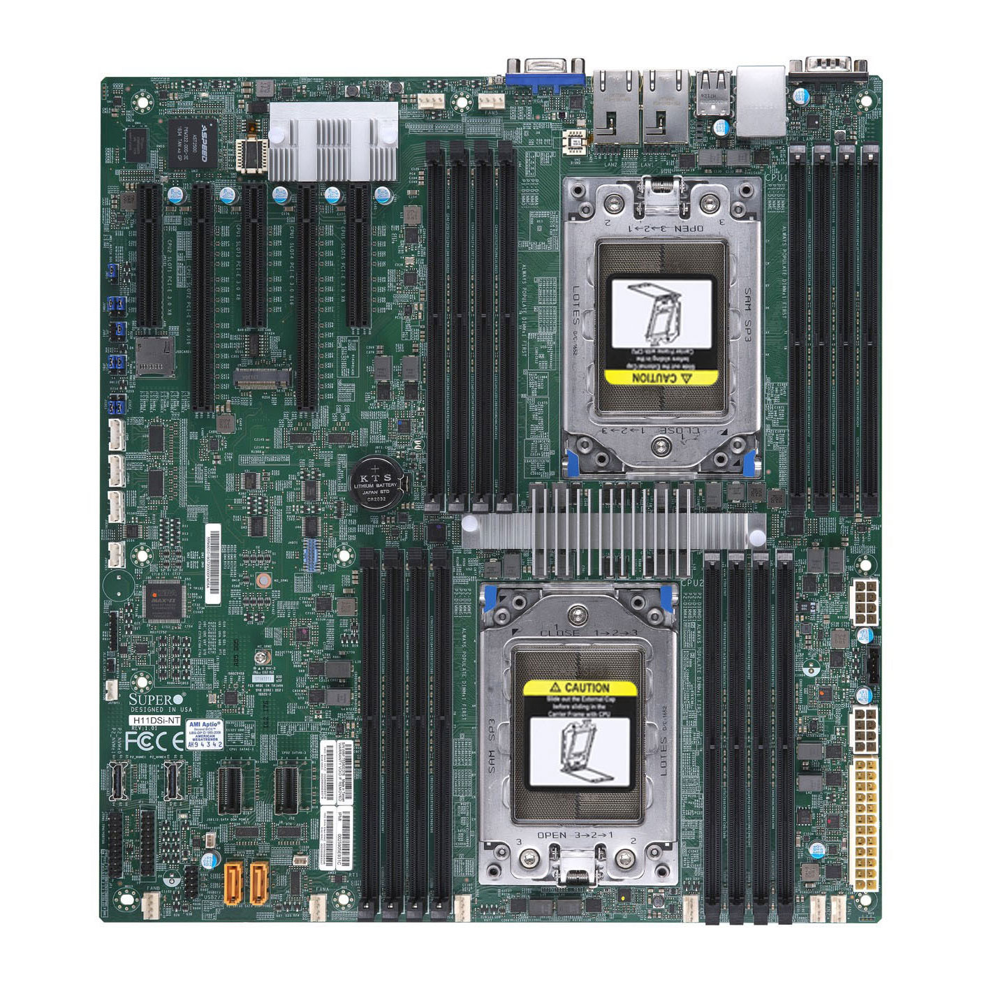 Supermicro H11DSI-NT Dual AMD EPYC 7000 EATX 10G Server Motherboard ...