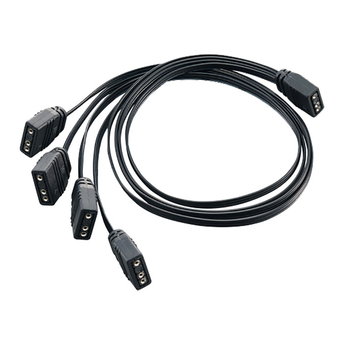 SilverStone Ultra-Thin and Ultra-Flexible 1-to-4 ARGB Splitter Cable ...