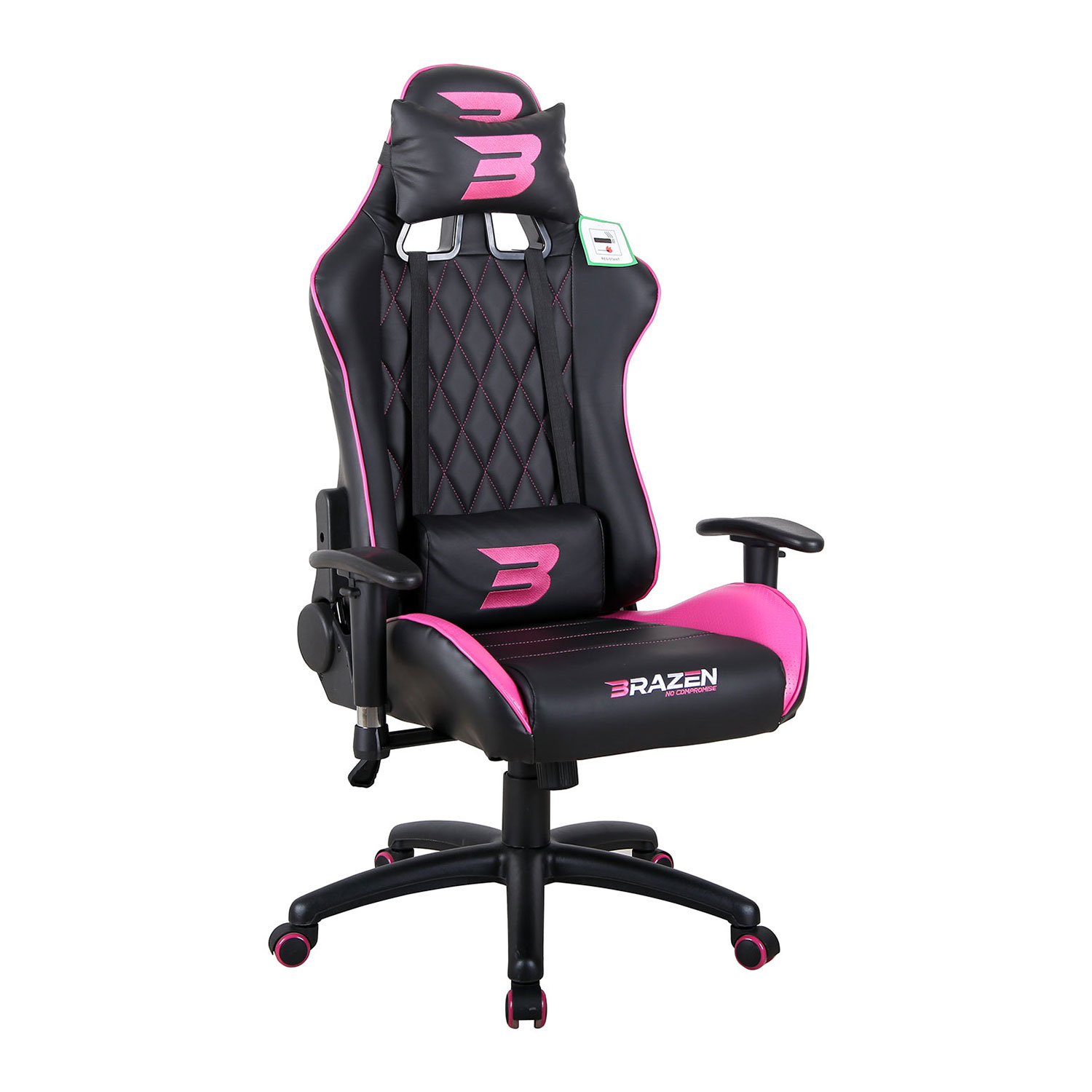 BraZen Phantom Elite Black/Pink Gaming Chair LN114760 - BraZen Phantom ...