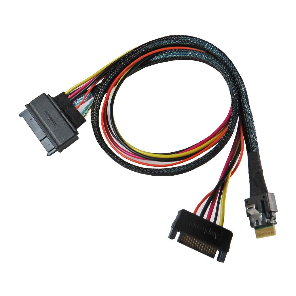 50cm SlimSAS (4i) SFF-8654 to U.2 SFF-8639 PCIe Gen4 Cable LN120030 ...