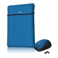 Xclio Yvo 2-in-1 Set: Reversible 15.6" Laptop Sleeve & Wireless Mouse - Blue