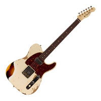 Fender 2023 Limited Edition Reverse 1960 Tele Custom Shop Heavy Relic, Aged Olympic White 3-Colour