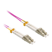 5m LC UPC to LC UPC OM4  Multimode Fibre Optic Cable - Erika Violet