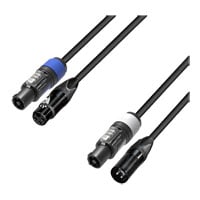 Adam Hall Cables 5 STAR H PCON D 0150 Hybrid Cable | DMX Neutrik 3-pole XLR x powerCON | 1.5 m
