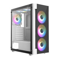 CiT Destroyer White Mid Tower Tempered Glass PC Gaming Case