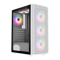 CiT Delta White Mid Tower Tempered Glass PC Gaming Case