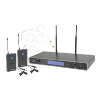 Citronic Twin Tuneable Dual UHF Beltpack Microphone System