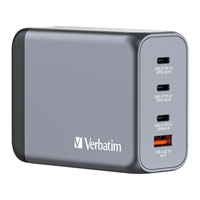 Verbatim 200W UK/US/EU 4-Port GaN Wall Charger With Power Delivery