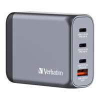 Verbatim 100W UK/US/EU 4-Port GaN Wall Charger With Power Delivery