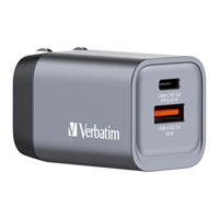 Verbatim 35W UK/US/EU 2-Port GaN Wall Charger With Power Delivery