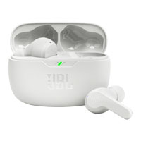 JBL Vibe Beam True Wireless White Bluetooth Earbuds + Charging Case