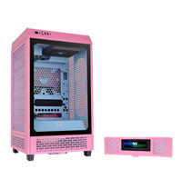 Thermaltake The Tower 200 Bubble Pink Mini-ITX PC Gaming Case + LCD Panel Kit Bundle