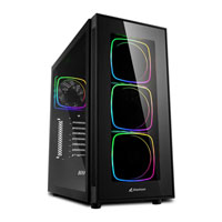 Sharkoon TG6 RGB Black Mid-Tower Tempered Glass PC Gaming Case