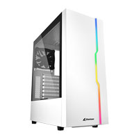 Sharkoon RGB Slider White Mid Tower Tempered Glass PC Gaming Case
