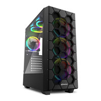 Sharkoon RGB Hex Black Mid-Tower Tempered Glass PC Gaming Case