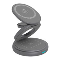 ICY BOX 3-In-1 Magnetic Flexible Charging Stand for Phones, Smartwatches & Earbuds