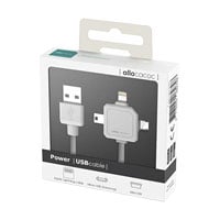 Allocacoc USB-A to Lightning / Mini USB / Micro USB Adapter 3-in-1 Adapter Cable