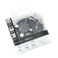 Allocacoc 1.5m USB-C 3-in-1 Cable Grey