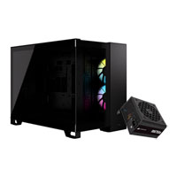 Corsair 2500X RGB Black TG mATX PC Case & RMe Series 750 Watt Fully Modular 80+ Gold PCIe5 ATX3.0 PS