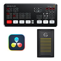 Blackmagic ATEM Mini Pro ISO + Davinci Resolve Studio License + Sandisk Professional 1TB G-Drive