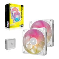 Corsair iCUE LINK RX140 MAX RGB White 140mm PWM Thick Fan Starter Kit 2 Pack