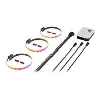 HYTE LS10 qRGB 330mm Light Strips 3PK Black & Nexus NP50 Control Hub Bundle