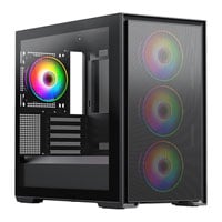 Vida Notus Black Tempered Glass Micro-ATX PC Gaming Case