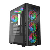 Vida Sirocco V2 Black Tempered Glass ATX PC Gaming Case