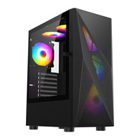 CIT Falcon Black Mid Tower Tempered Glass PC Gaming Case