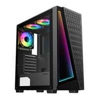 GameMax Prism Black Mid Tower Tempered Glass PC Gaming Case