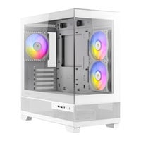 Open Box Antec CX500M RGB MicroATX Tempered Glass White PC Gaming Case