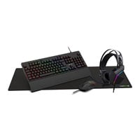 GameMax Pulse 4-in-1 Pro RGB Keyboard Mouse Headset and Mouse Pad Combo