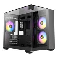 Open Box Antec CX600M Trio ARGB micro-ATX Mini Tower Tempered Glass Black PC Gaming Case