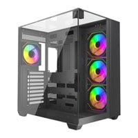 VIDA Visio Black Tempered Glass ATX PC Gaming Case