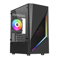 VIDA Genesis Black Tempered Glass Micro-ATX PC Gaming Case