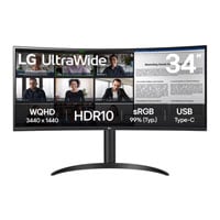 LG 34" Ultrawide 34WR55QK-B QHD Curved HDR Business/Gaming Monitor