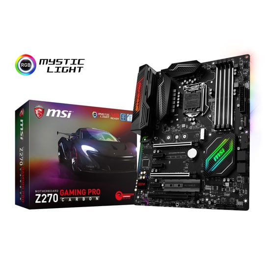 Intel i7 7700K CPU + MSI Z270 GAMING PRO CARBON Motherboard Bundle LN83255  | SCAN UK