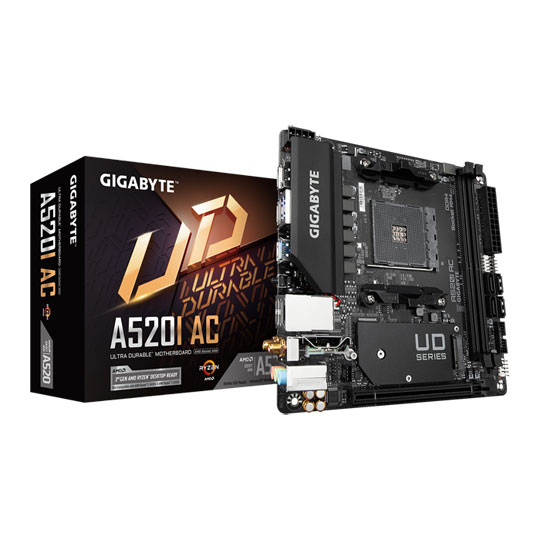 Gigabyte AMD Ryzen A520 AM4 PCIe 3.0 Mini-ITX Motherboard LN110571 - A520I  AC | SCAN UK