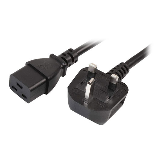 CPC Farnell 5m Square Connector Mains Lead UK Plug to C19 Mains Lead ...