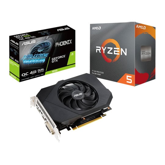 ASUS NVIDIA GeForce GTX 1650 Phoenix OC 4GB GDDR6 GPU + AMD Ryzen 5 3600  Gen3 CPU LN117041 - PH-GTX1650-O4GD6 + 100-100000031BOX | SCAN UK