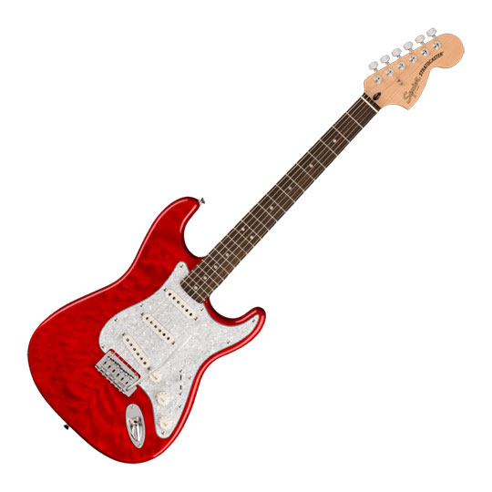 Squier FSR Affinity Series Stratocaster QMT, Crimson Red Transparent