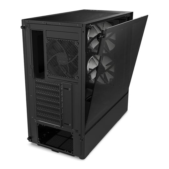 NZXT H5 Flow RGB Black Mid Tower Tempered Glass Gaming Case LN135997 ...