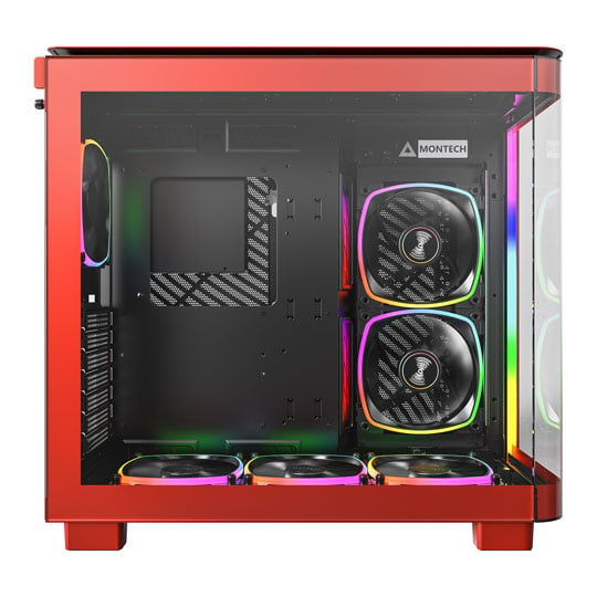 Montech King Pro Red Mid Tower Pc Case Ln King Pro R