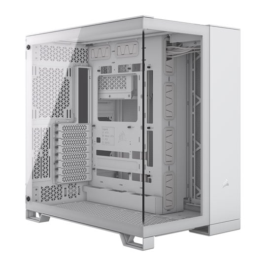 Corsair 6500X White Dual Chamber Tempered Glass Mid Tower PC Case ...